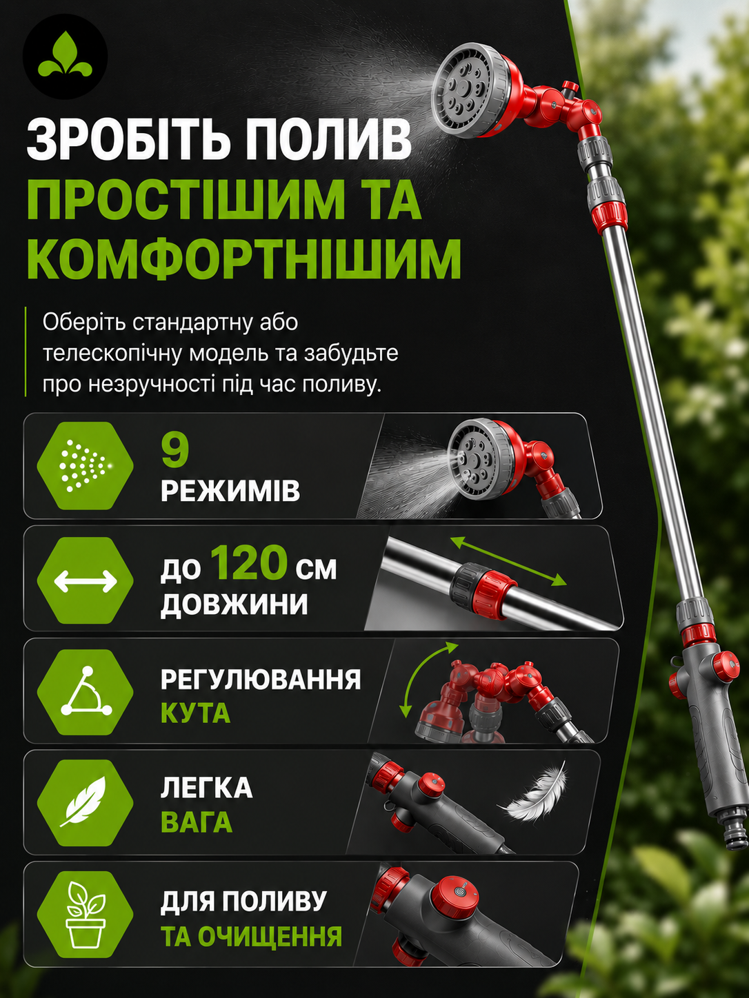 Розпилювач для догляду за газоном